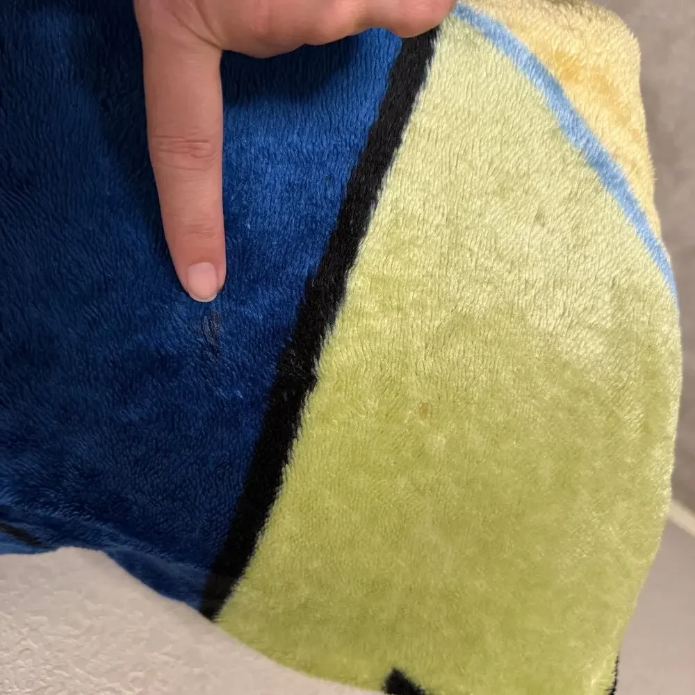 Vtg 90s Madeline plush throw blanket - Hard to find blue minky cartoon 58 x 50